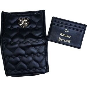 Juicy Couture Vegan Quilted Heart Bifold Wallet with removeable card case